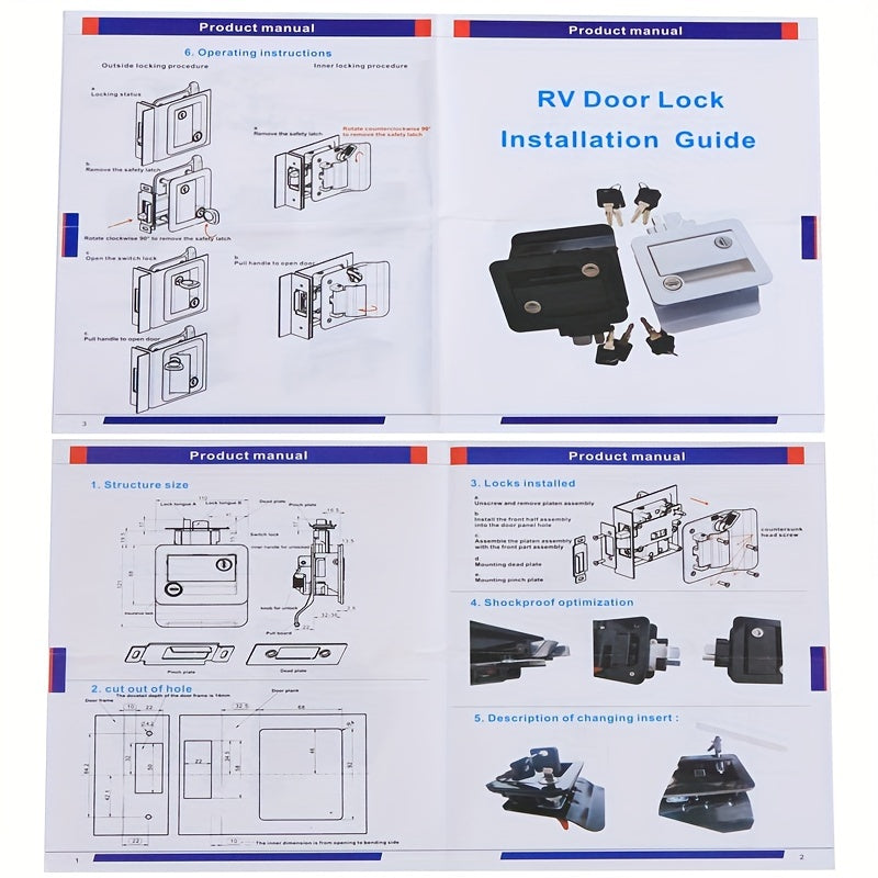 Entry Door Lock Double Open RV Door Lock