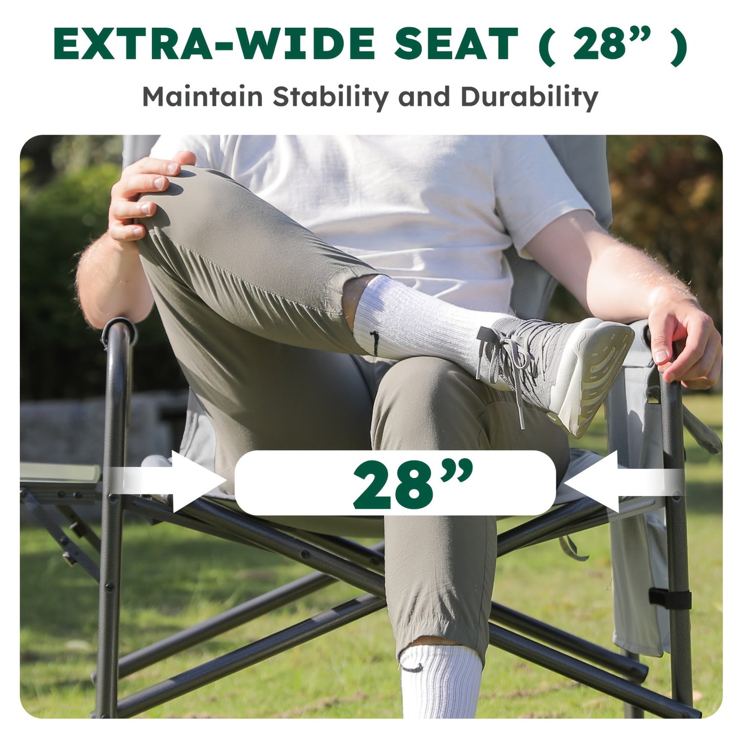 [600 Lbs Capacity Ergonomic Chair] Durable Build| Colegence XXL Oversized Director's Chair, 600 Lbs Capacity