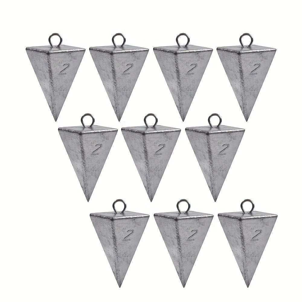 6/10pcs Pyramid Sinkers Fishing Weights Fishing Sinkers, available weights are 1oz, 2oz, 3oz, 4oz, 5oz, 6oz, 8oz