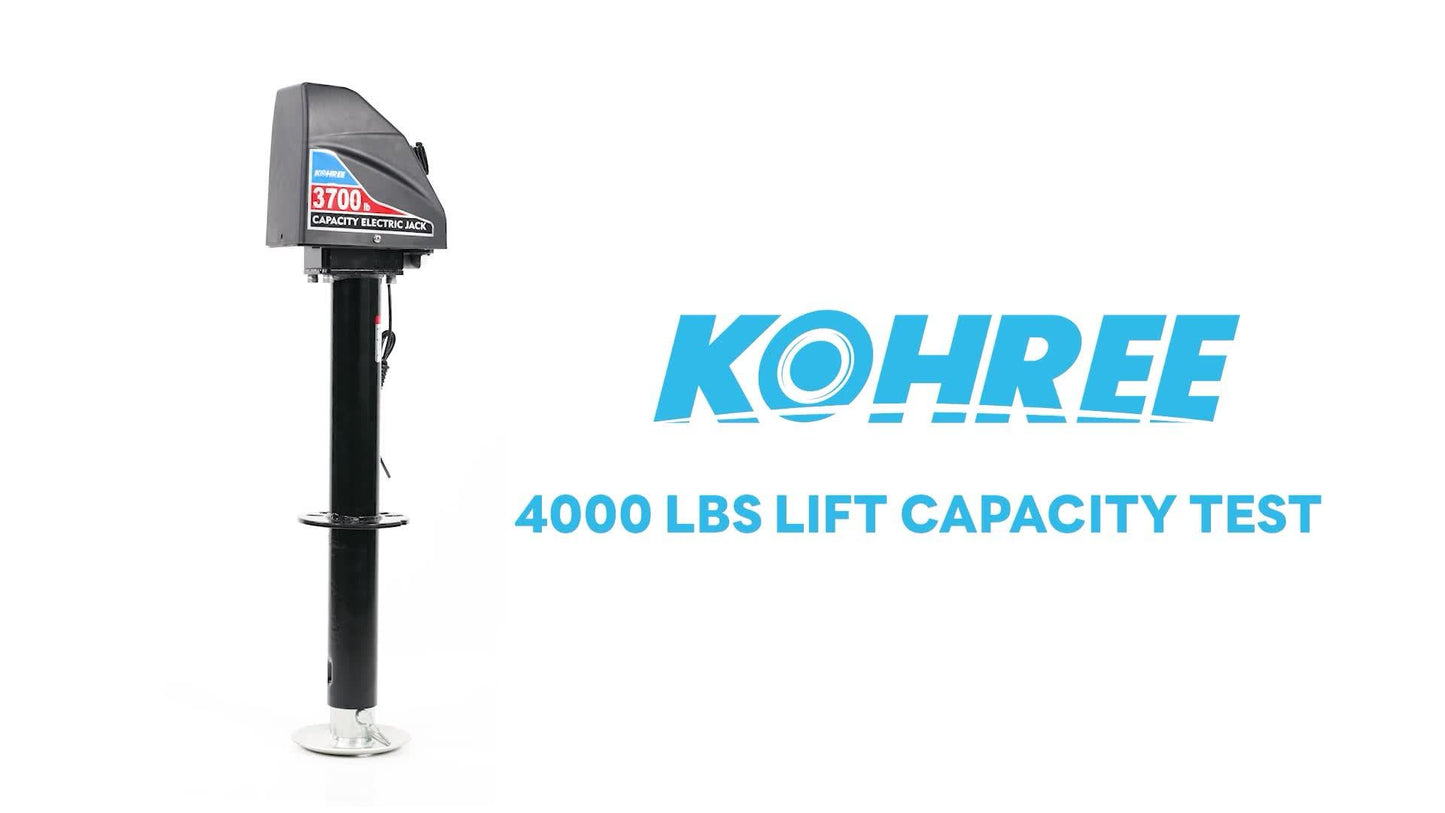 RV Electric Trailer Jack 5000lbs/3700lbs, Tongue Jack with Waterproof Cover & LED Work Light, Easy Install, 22" Lift, 12V DC