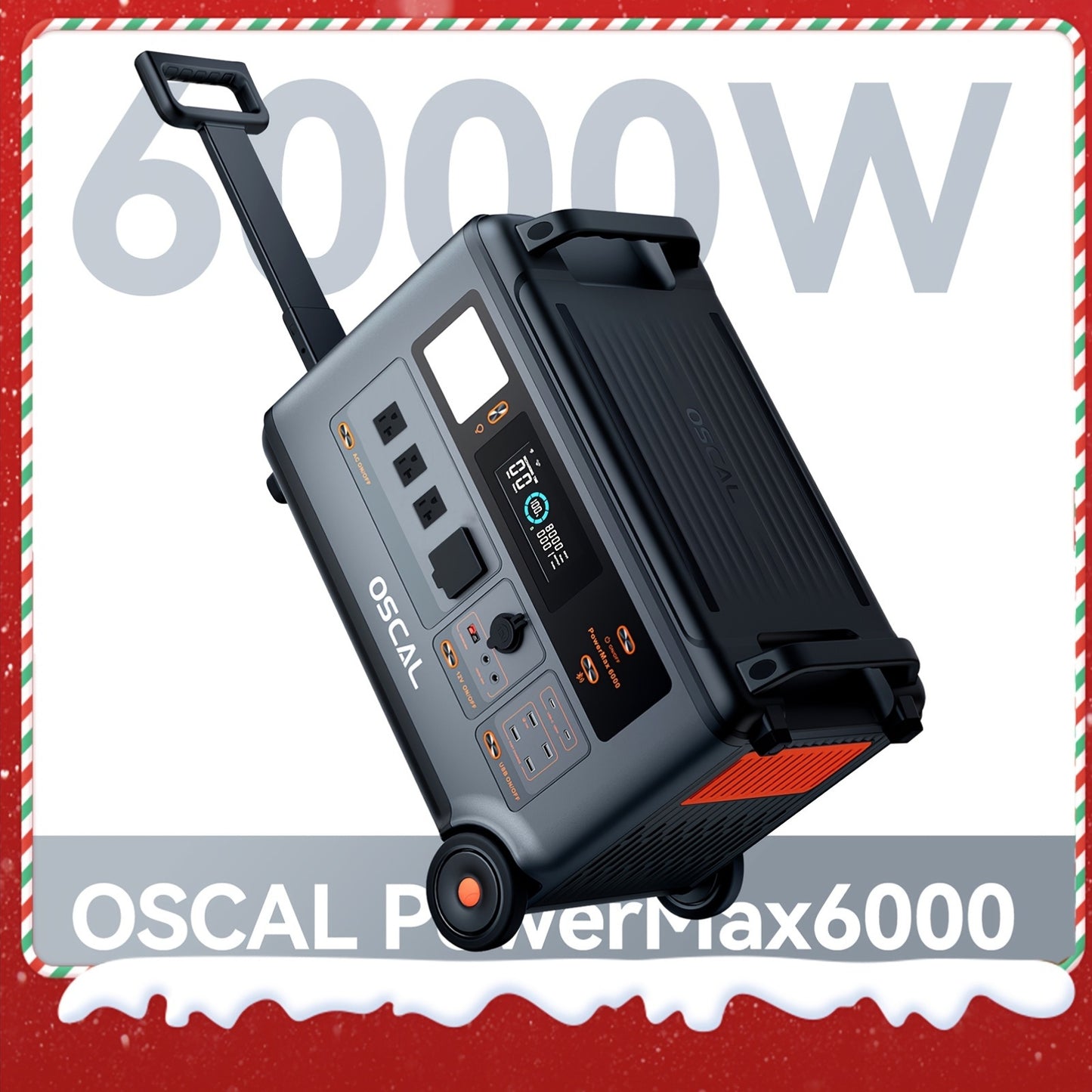 Portable Power Station 6000W(Surge 7200W) With 400W Solar Panel, 3600Wh LiFeP04 Solar Generator With 1.4H Full Charge, 5ms UPS, DC/AC Bi-Directional Inverter