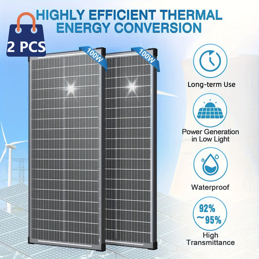 Double-sided 100W Solar Panels 12V High-efficiency Monocrystalline Double-sided Solar Panels with Busbar