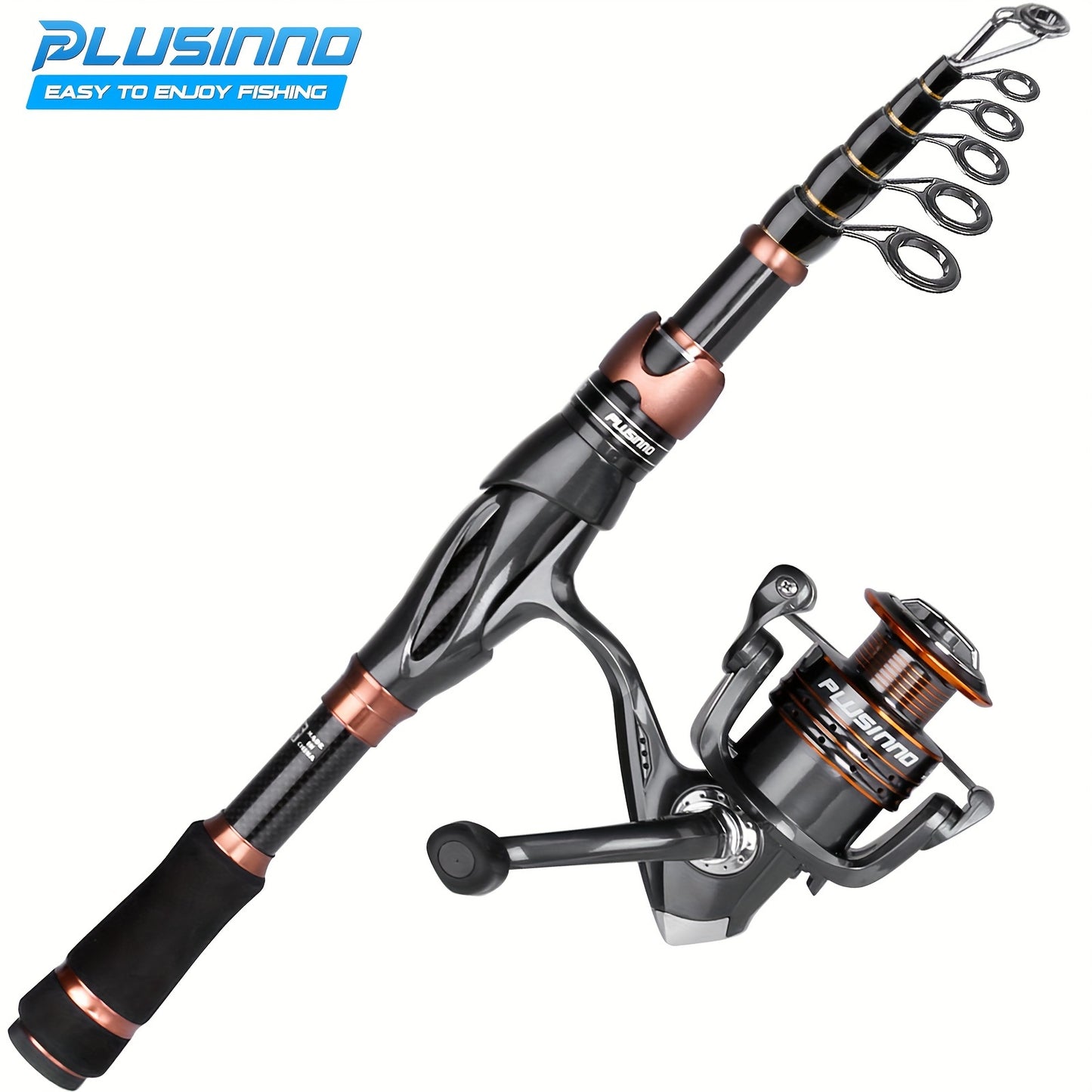 Premium Fishing Rod & Reel Combo - Carbon Matrix Telescopic Pole, 12+1 Shielded Bearings, Stainless Steel - Smooth Action