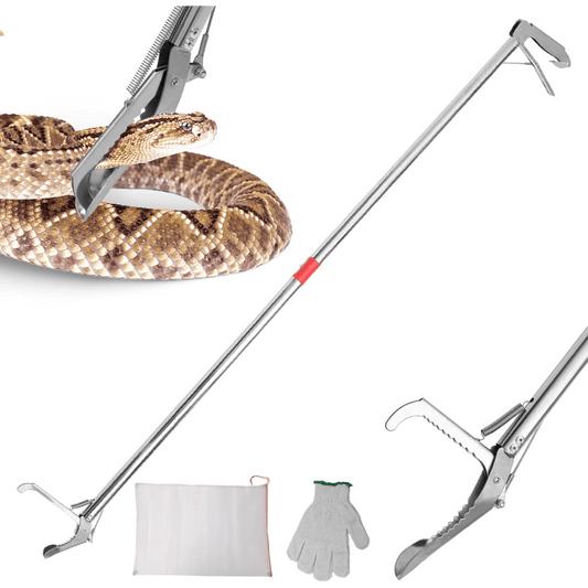78 Inch Folding Snake Grabber Tool, Extra Long Snake Tongs for Extra Safety, Made of Stainless Steel, High Load Capacity