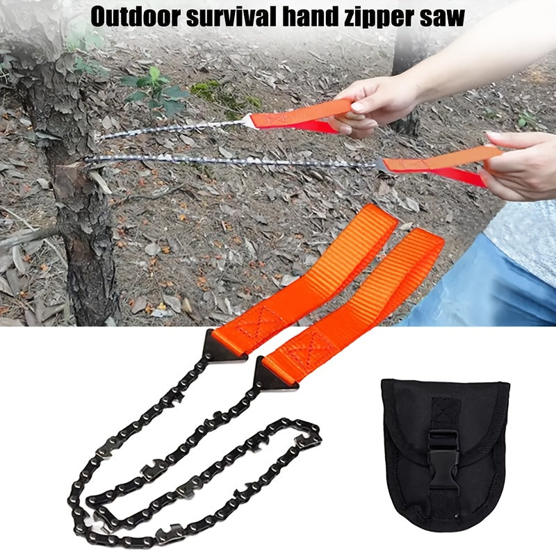 Compact Pocket Chainsaw - Durable Hand-Operated Survival Tool with High-Performance Steel Rope Chain for Rapid Cutting