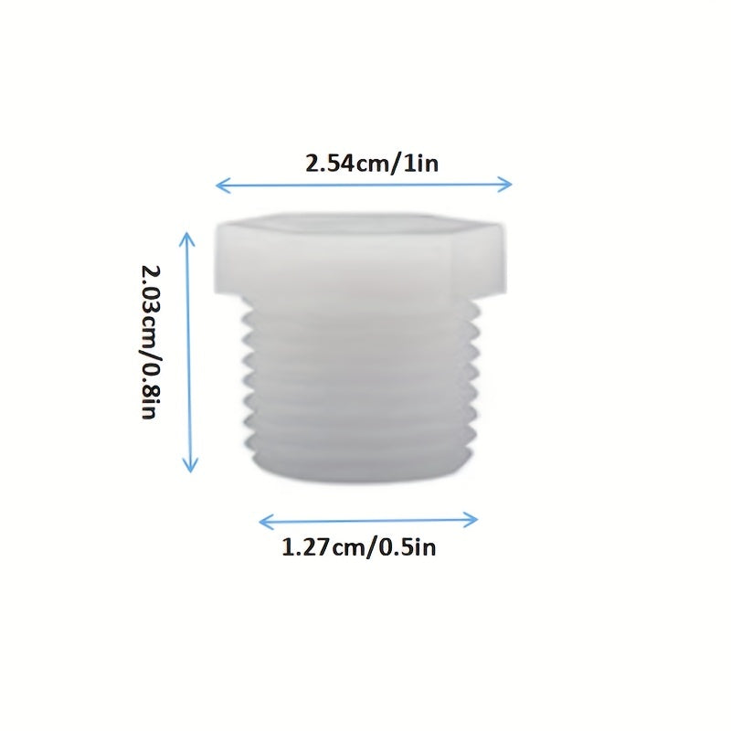 RV Water Heater Drain Plug Kit, Include Angled Wrench, 4 Pieces 1/2" NPT Replacement Plugs And 1 Roll PTFE Tape