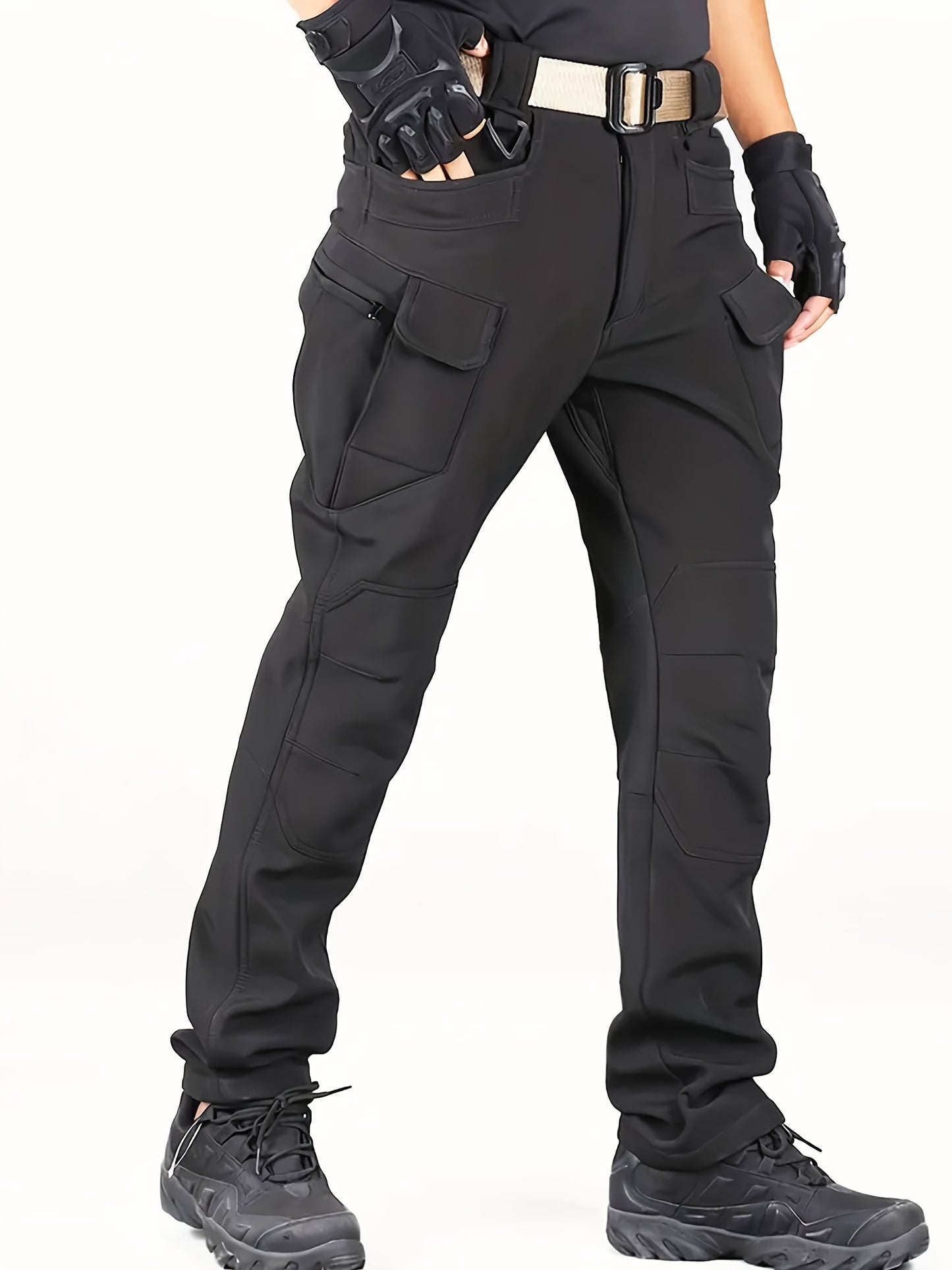 Men's Fleece Lined Ultimate Thermal Tactical Pants - Waterproof, Windproof, Multi-Pocket, Loose Fit
