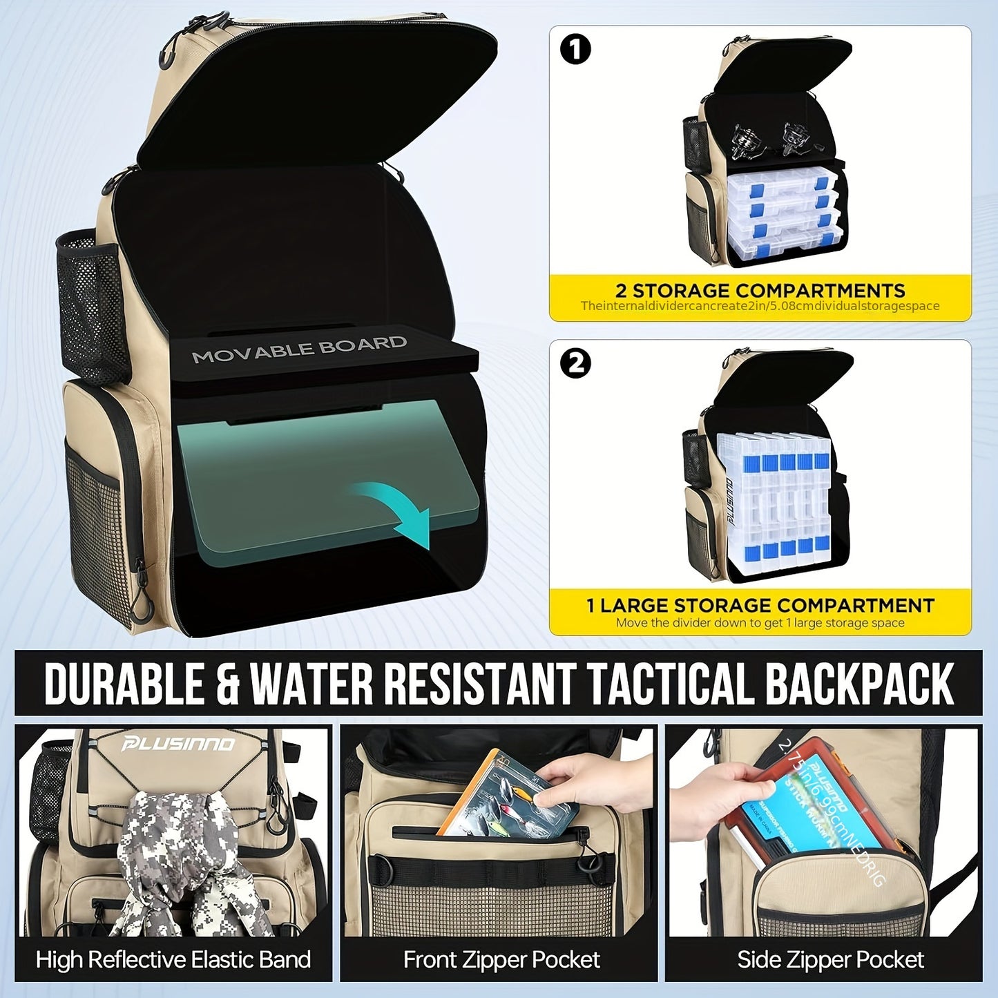 Fishing Backpack With Rod Holders & Cooler