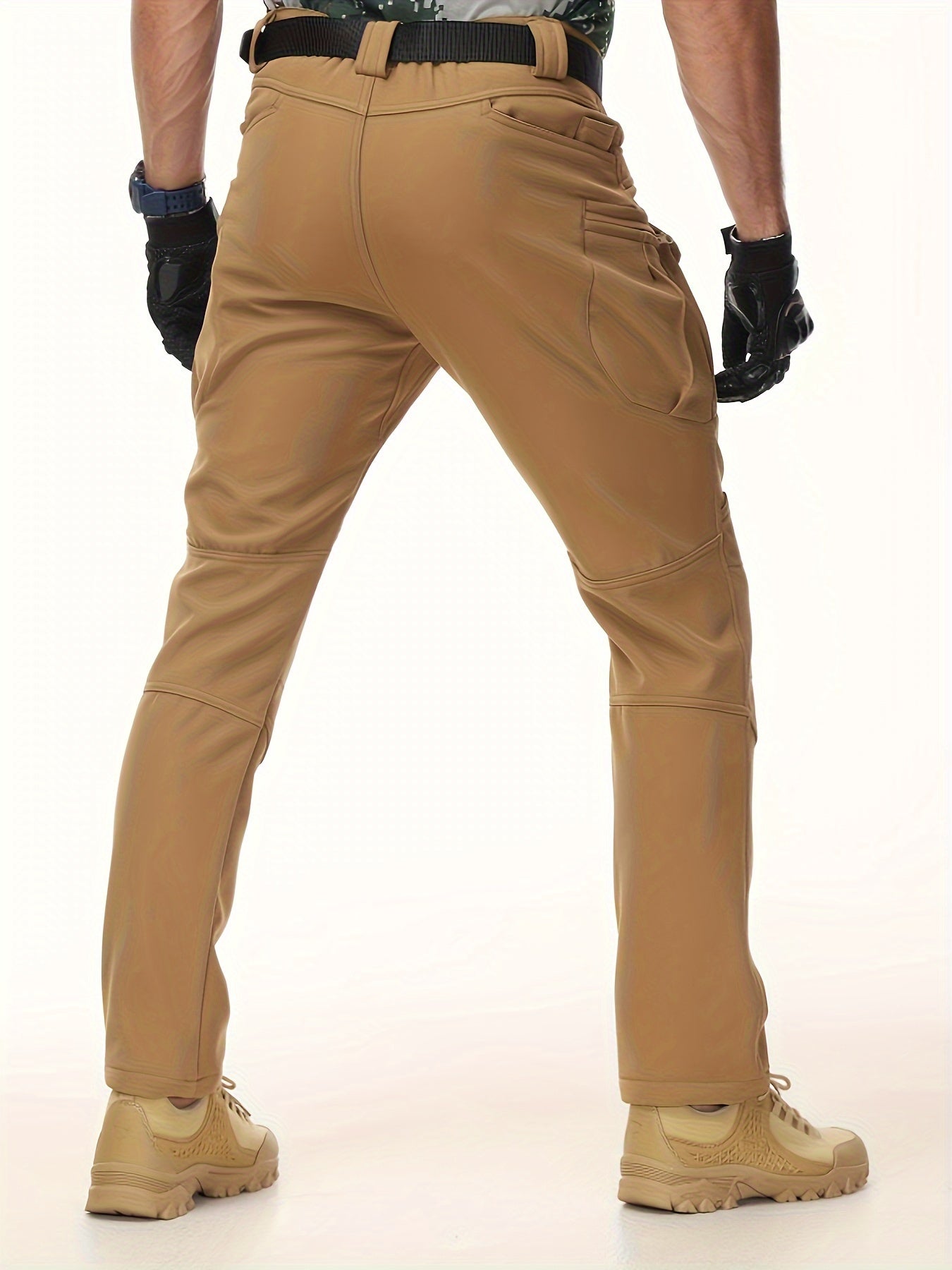 Men'S Tactical Cargo Pants, Solid Color with Multiple Pockets, Windproof Waterproof