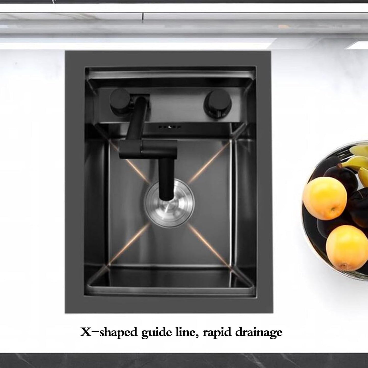 RV Kitchen Sink, 18 x 15 x 9 Inch Undermount Bar Sink with Faucet