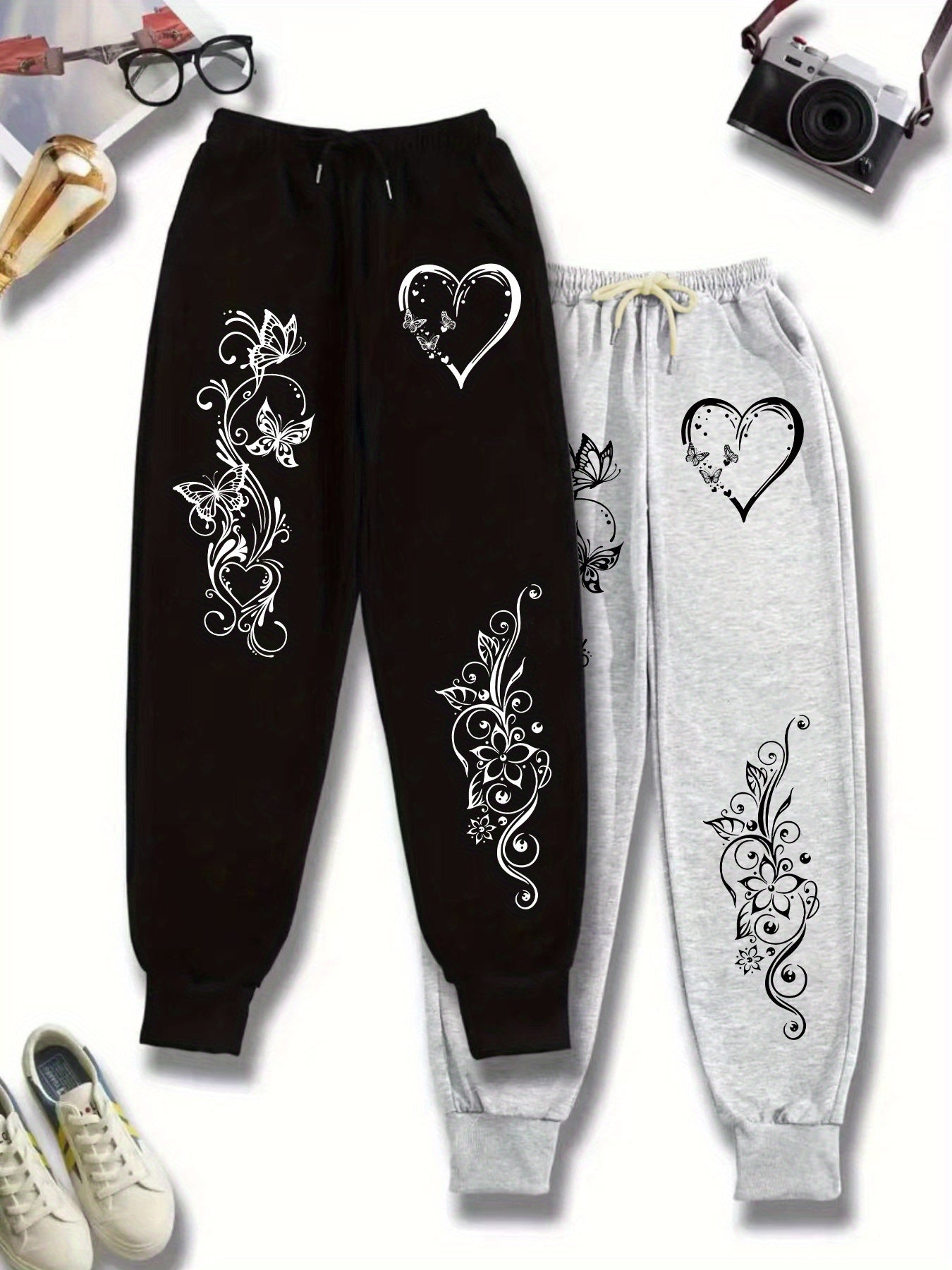 Two-piece Set of Large Size Women's Trousers