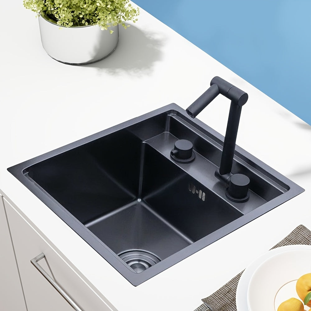 RV Kitchen Sink Bar Sink With Folding Faucet, Cover, Drain Pipe And Strainer Full Set