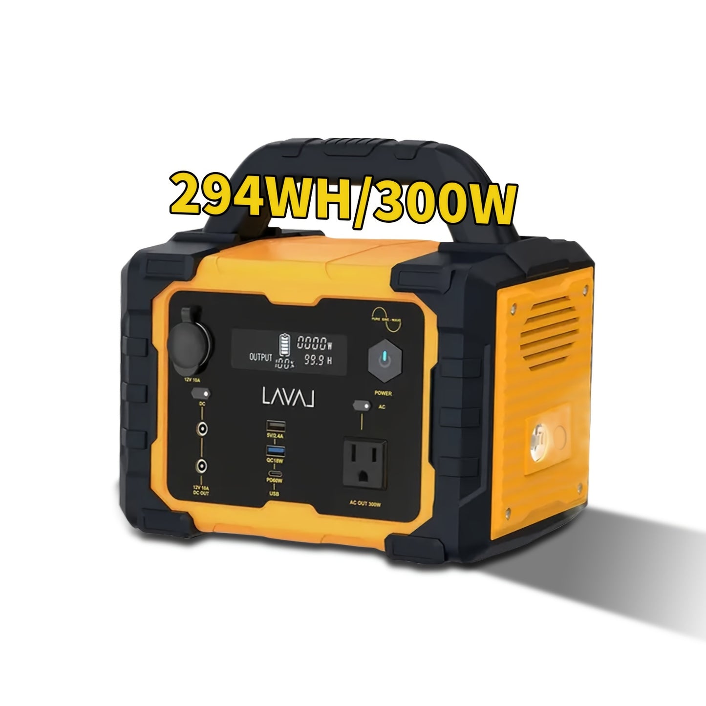 Portable Solar Generator 300W (peak 600W)/294WH With 100W Foldable Solar Panel Plug Charger