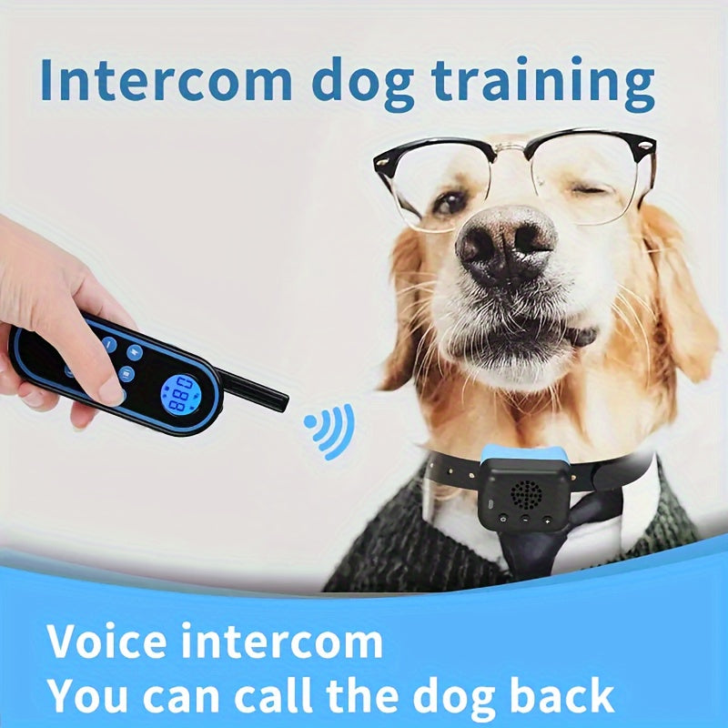 Remote Control Intercom Dog Training Collar with Voice Call Function, Adjustable Cotton Material, Electric Shock Training Device for Dogs,