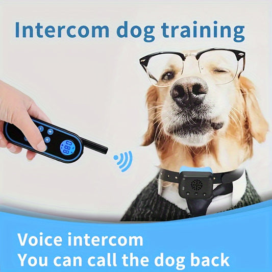 Remote Control Intercom Dog Training Collar with Voice Call Function, Adjustable Cotton Material, Electric Shock Training Device for Dogs,
