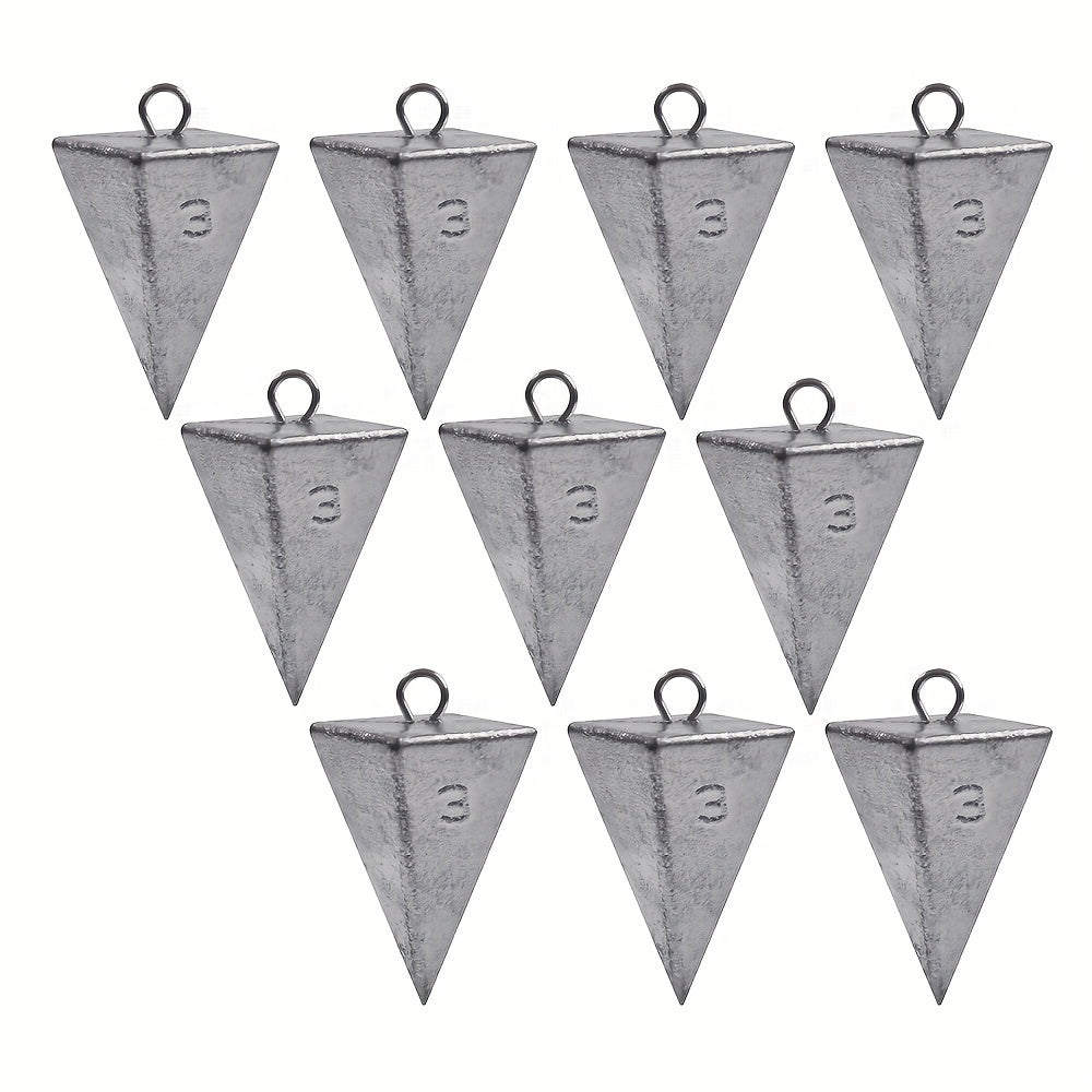 6/10pcs Pyramid Sinkers Fishing Weights Fishing Sinkers, available weights are 1oz, 2oz, 3oz, 4oz, 5oz, 6oz, 8oz