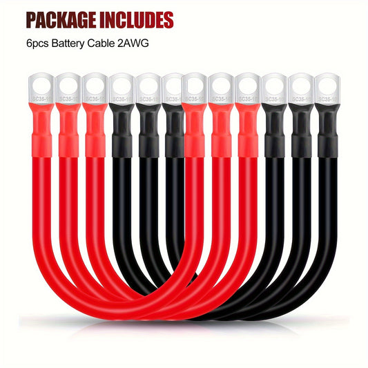 Battery Cable 2AWG, with 3/8" Lugs Terminals Copper Wire