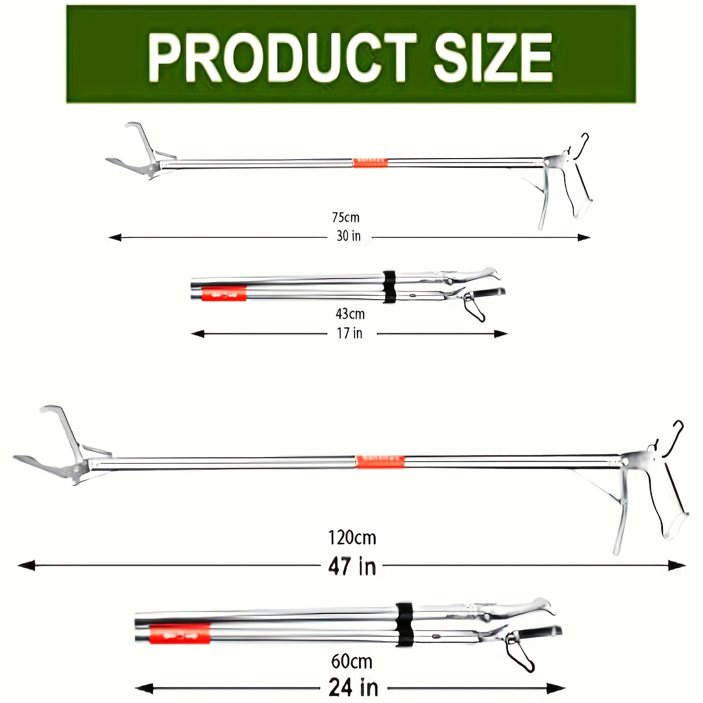 Stainless Steel Snake Catcher, Snake Pliers Reptile Grabber, Foldable