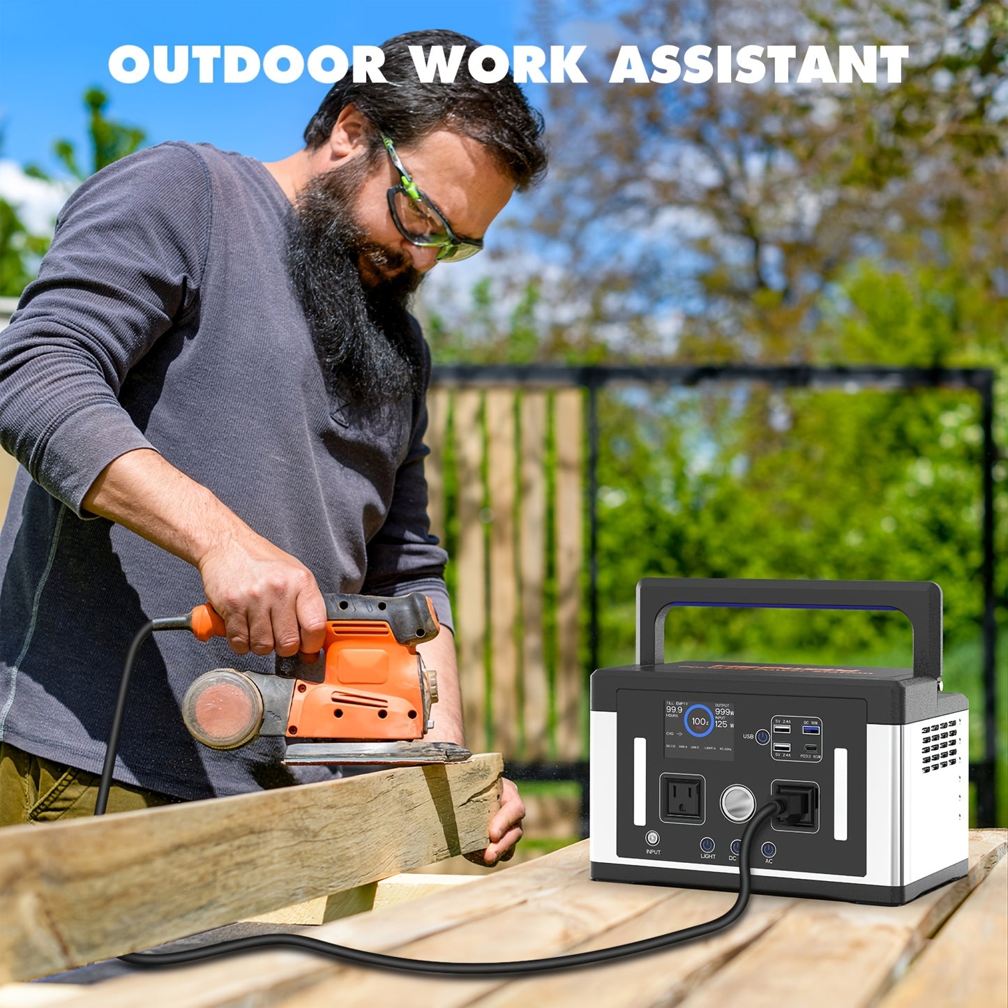 700W 577WH Solar Generator Watt Portable Power Station LiFePO4 Battery, With 120V AC Socket