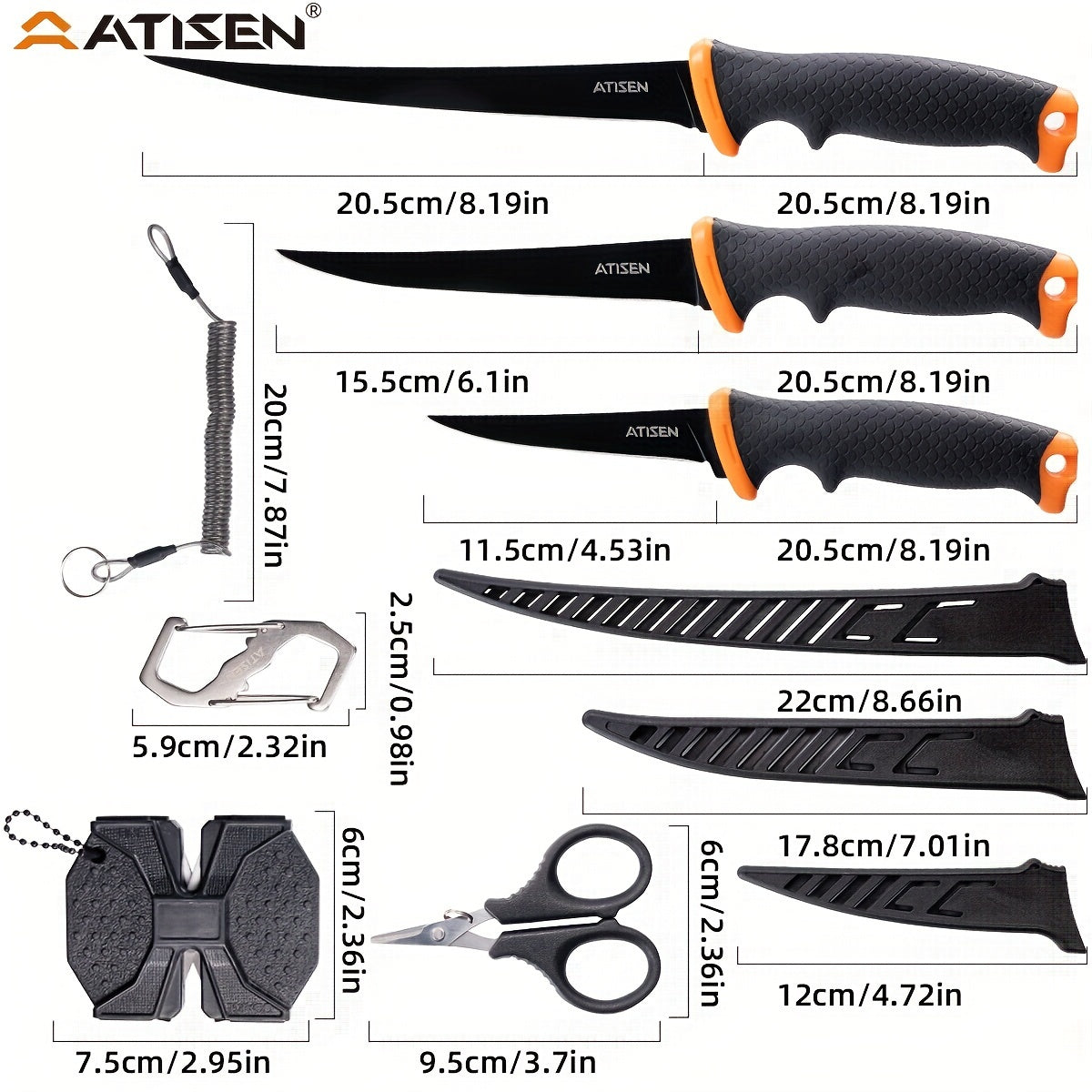 10pcs Stainless Steel Knife Set with Non-Slip Handles