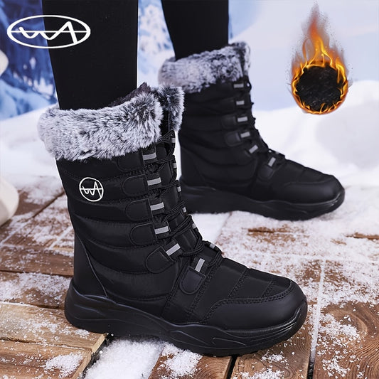 Waterproof High-Top 2024 Women's Winter Snow Boots - Plus Size, Thick Sole, Anti-Slip, Northeast Style