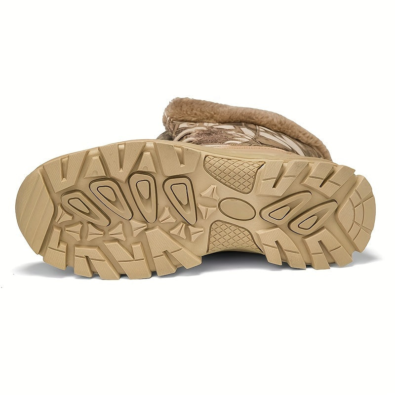 Women's Winter Tactical Hiking Boots - Warm Fur-Lined, Non-Slip High-Top Snow Boots