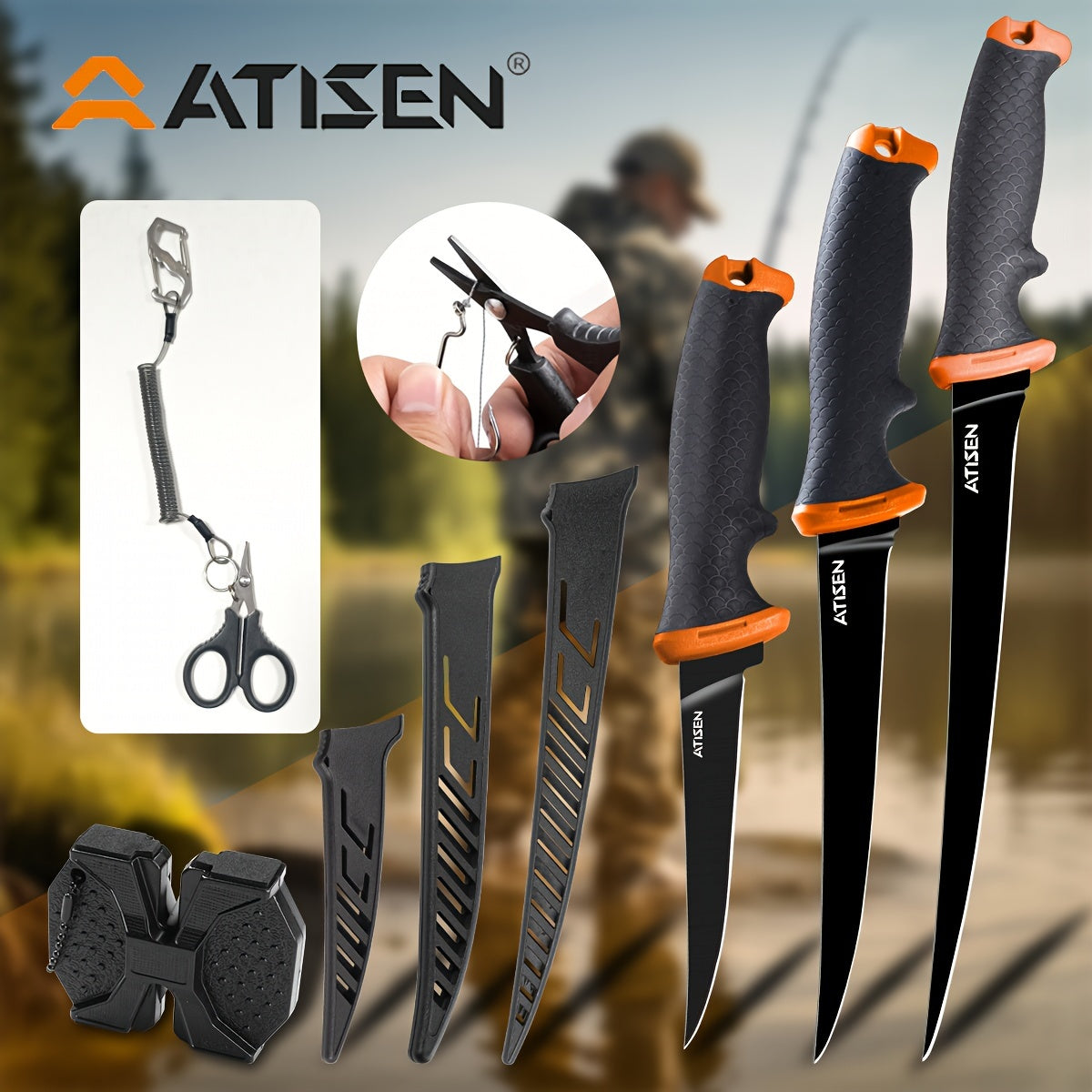 10pcs Stainless Steel Knife Set with Non-Slip Handles