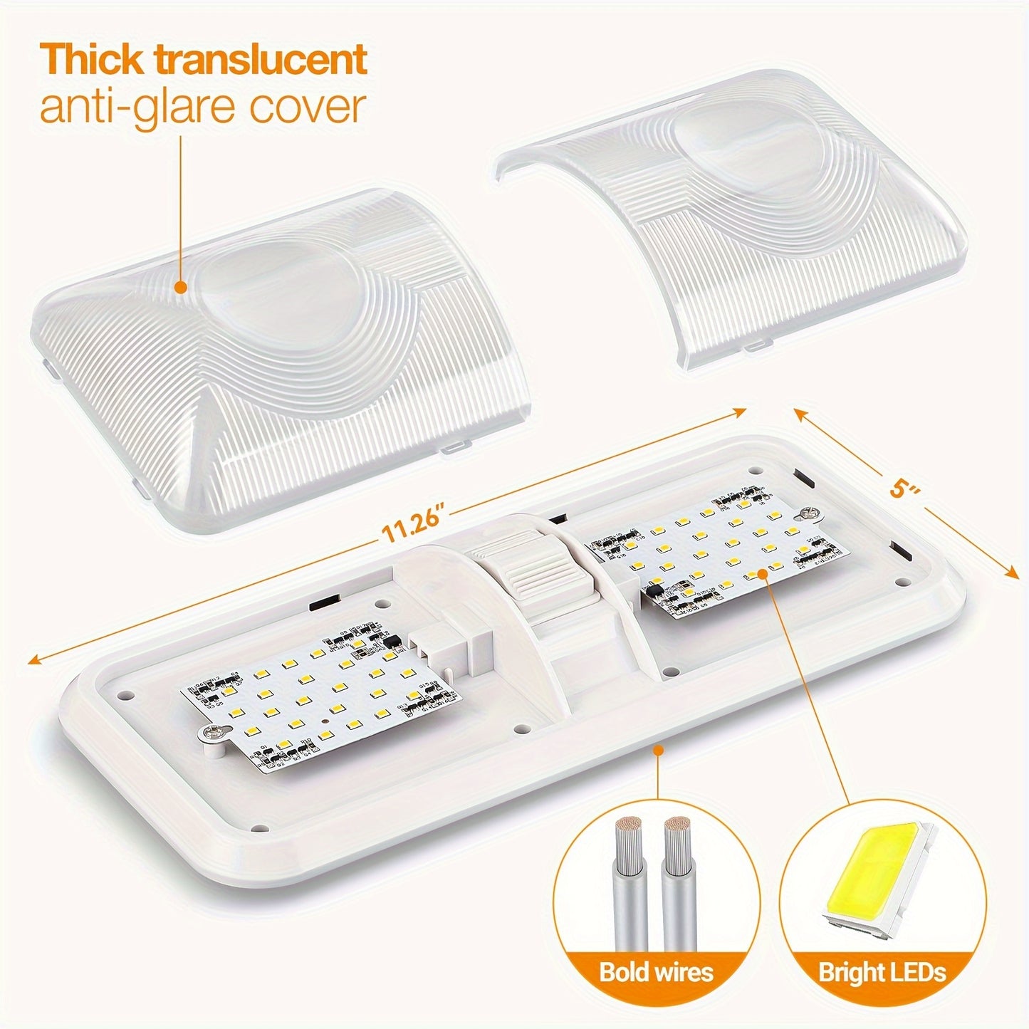 RV Lights Interior, 12 Volt Led Lights 1000LM (Natural White, 8Pack).