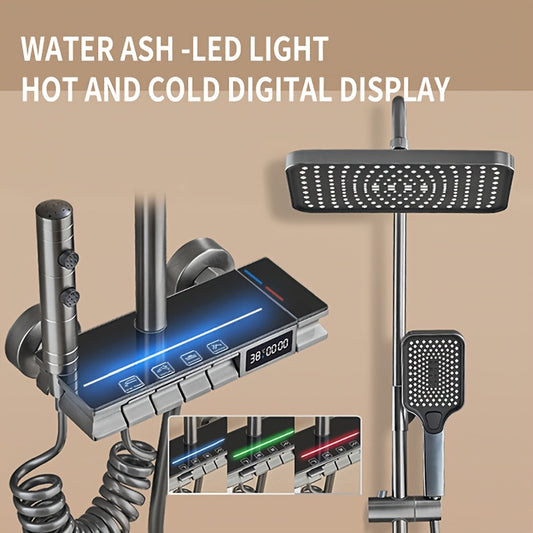 Luxury shower system for RVs- With LED digital display and ambient light