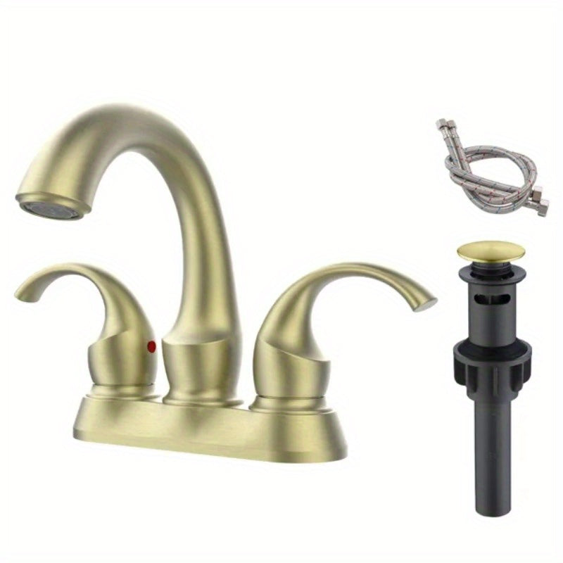 Bathroom Faucet 2-Handle Brushed Golden with Aerator