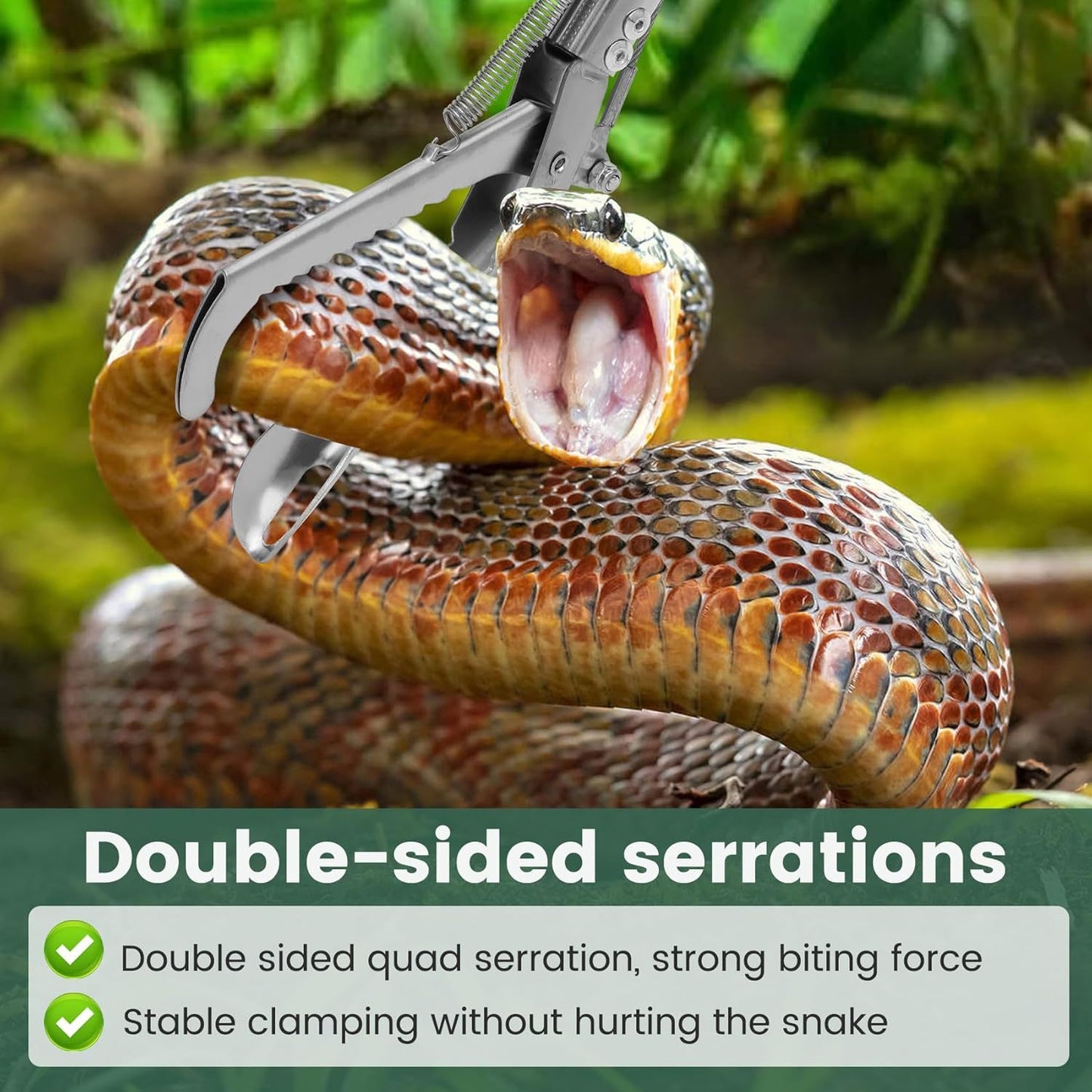 78 Inch Folding Snake Grabber Tool, Extra Long Snake Tongs for Extra Safety, Made of Stainless Steel, High Load Capacity