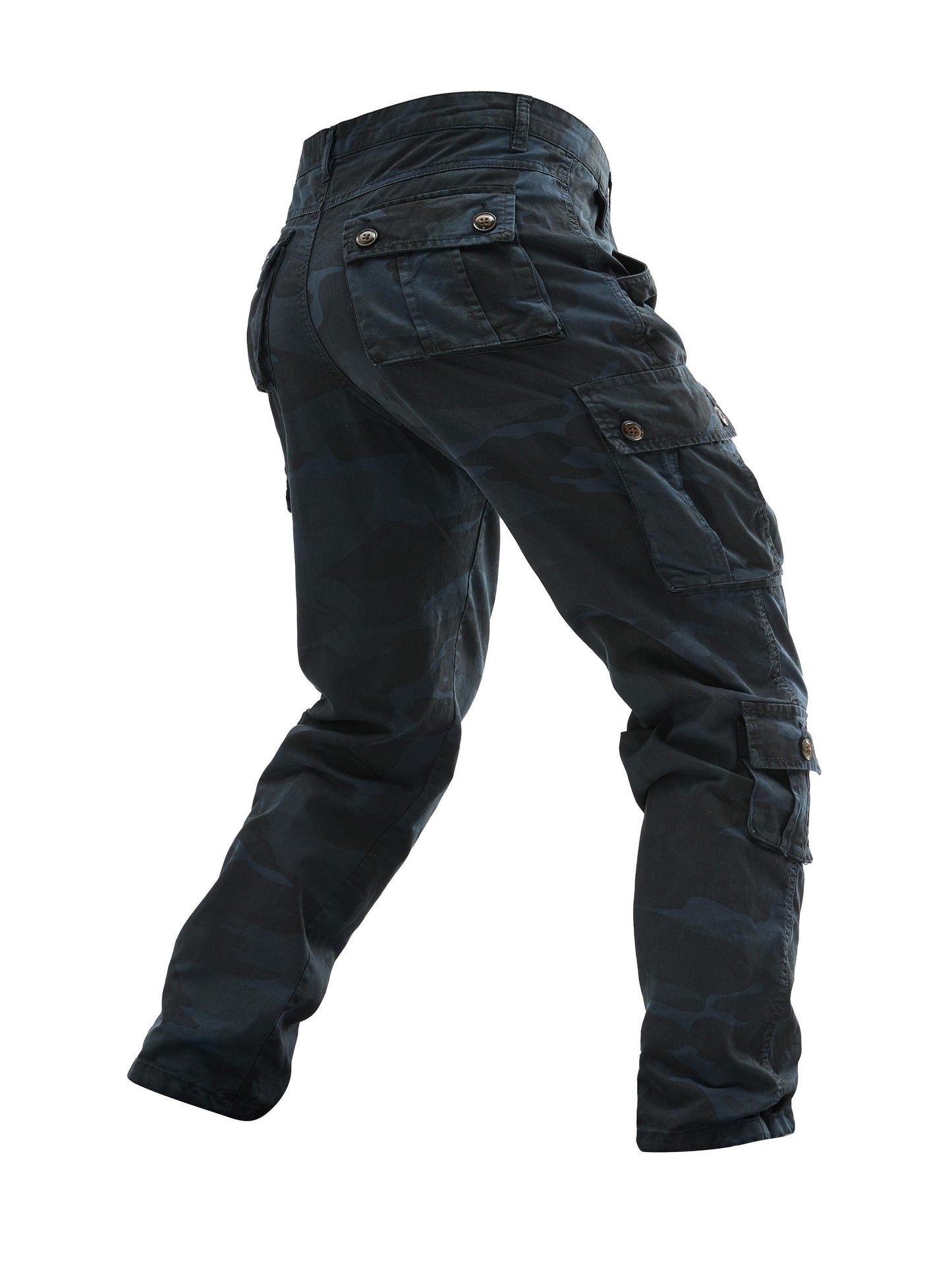 Plus Size Men's Cotton Washing Camouflage Printing Outdoor Eight Pocket Overalls