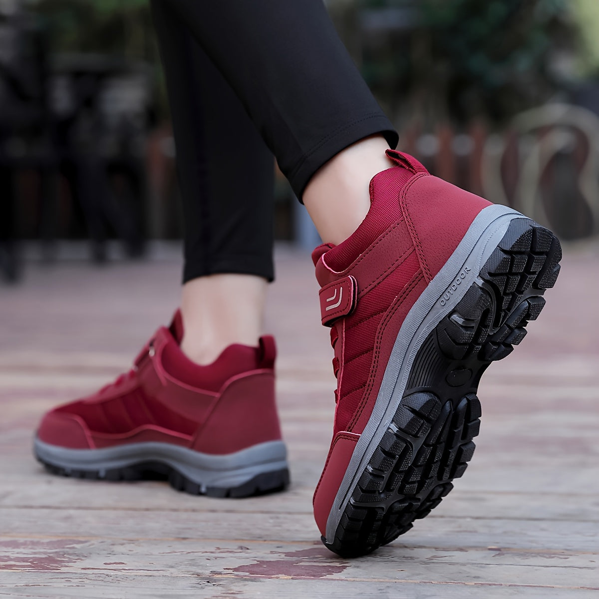 Women's All-Season Breathable Mesh Hiking Boots with Easy Hook-and-loop Fastener Strap