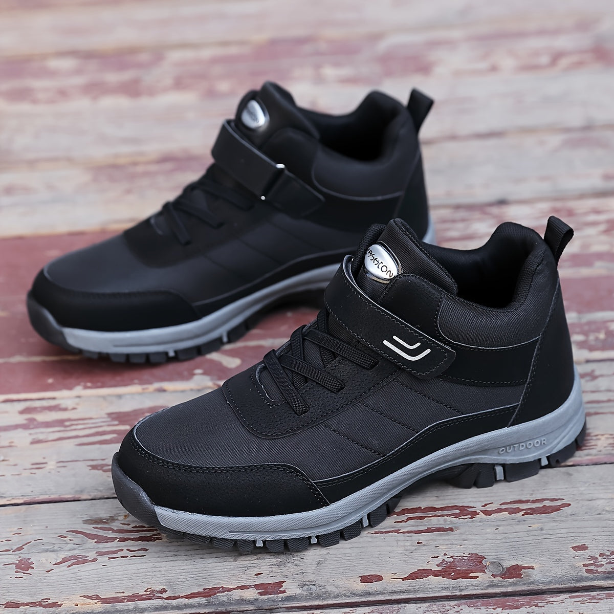 Women's All-Season Breathable Mesh Hiking Boots with Easy Hook-and-loop Fastener Strap