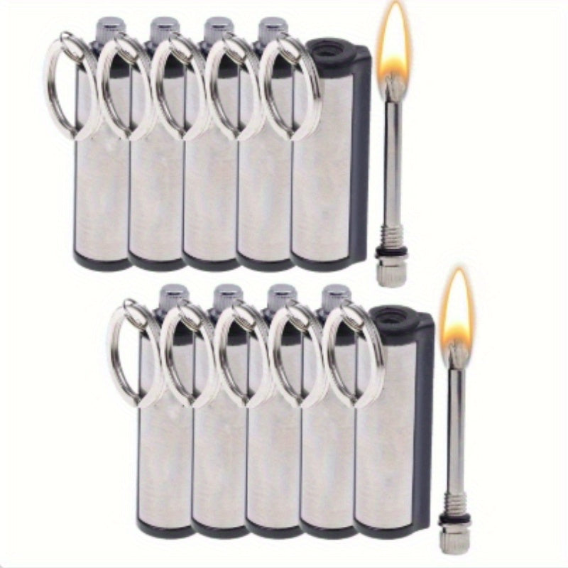 5 Pack Permanent Match Lights, Flint Metal Match Lights, Waterproof Emergency Survival Match Lights