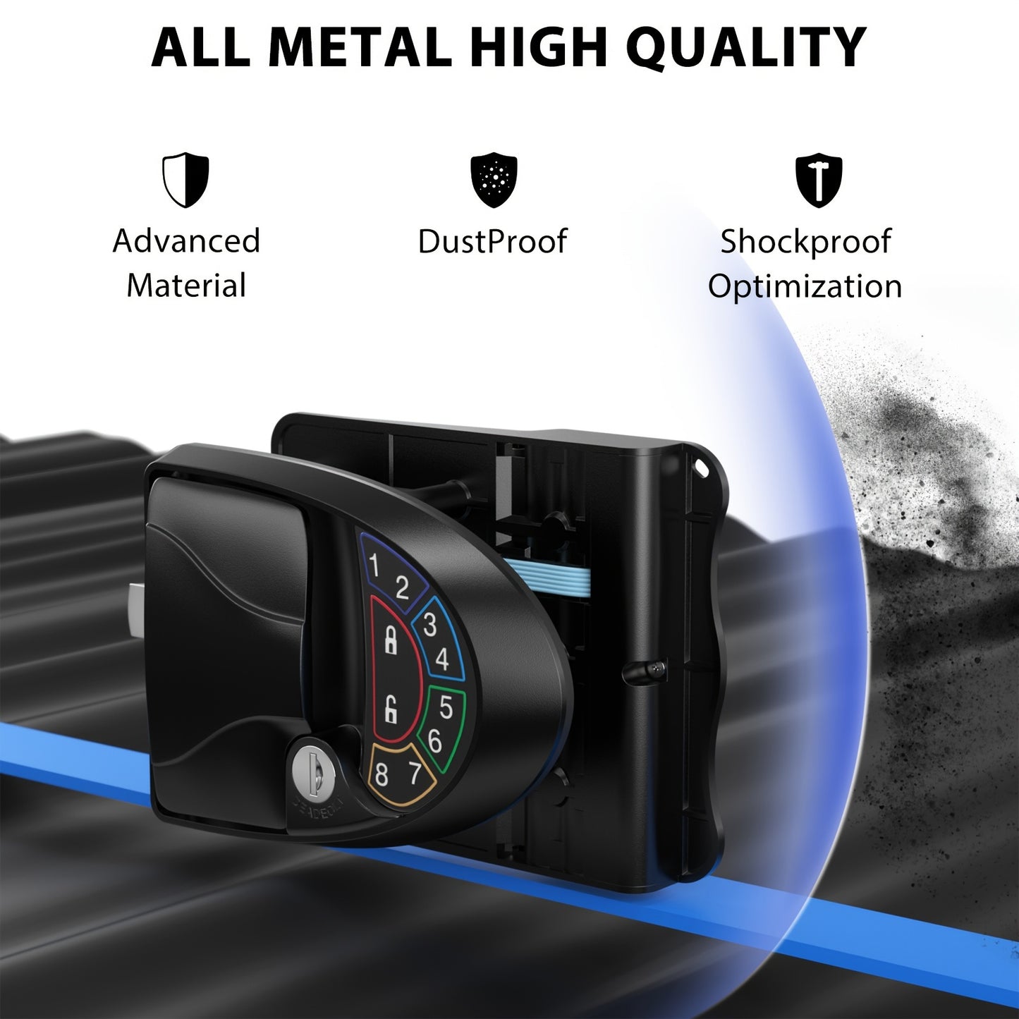 Keyless Entry Door Lock, RV Door Lock Keyless Entry RV Door Latch, Full Metal RV Door Lock Accessories, Will Only Fit 2.75" X 3.75" Lock Hole