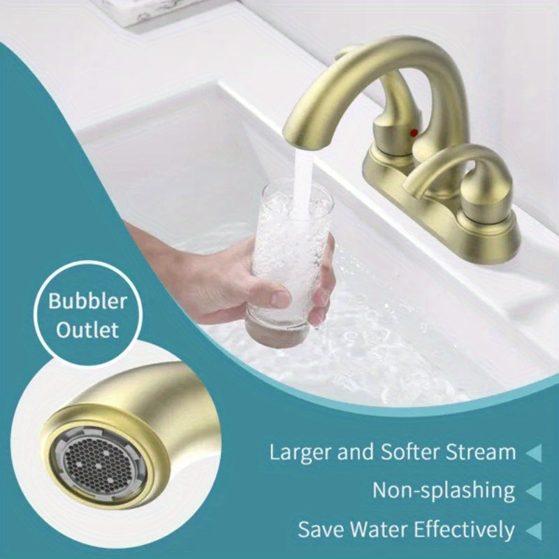 Bathroom Faucet 2-Handle Brushed Golden with Aerator