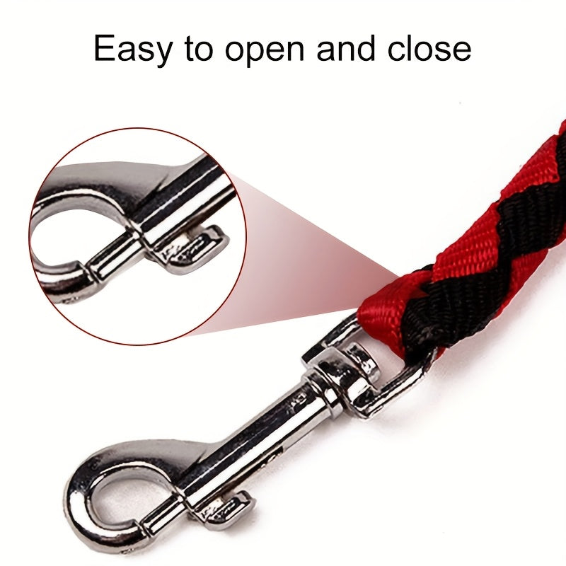 Heavy-Duty Braided Dual Dog Leash with Comfort Grip Handle