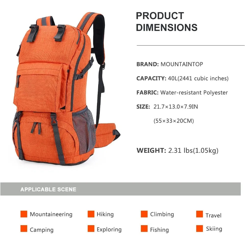 40L Hiking Backpack for Women & Men