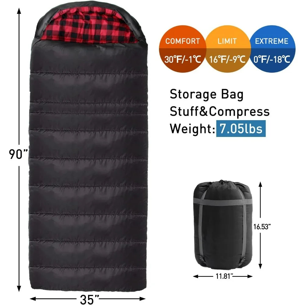 4 Season Big and Tall. Cold Weather Sleeping Bag,