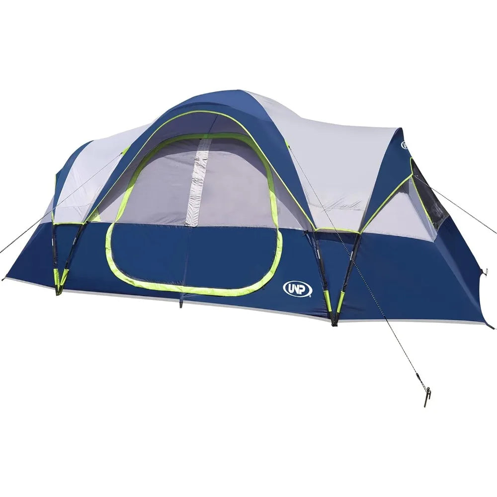 10-Person-Family Tents,  5 Large Mesh Windows, Double Layer, 2 Room, Waterproof