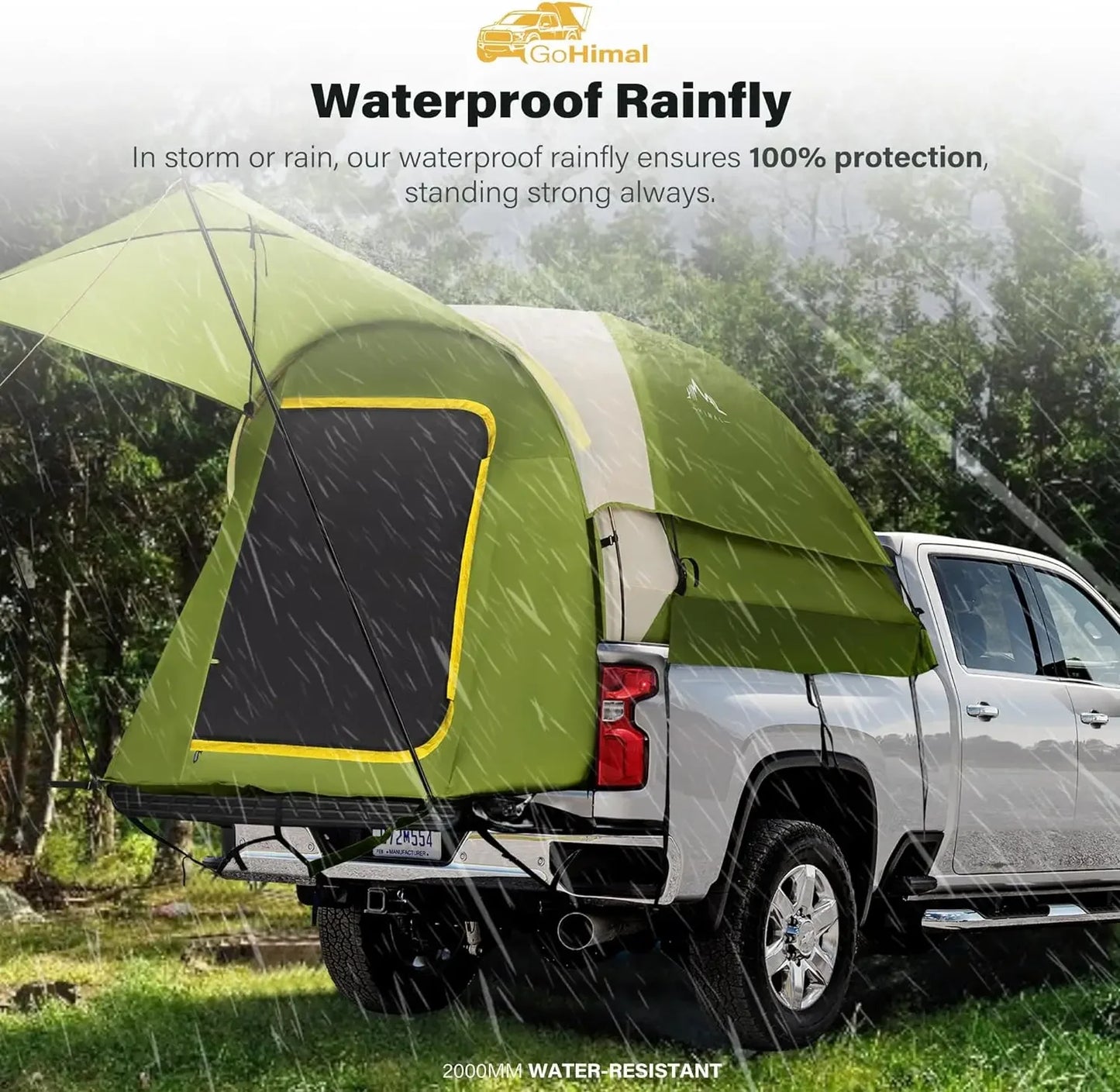 Pickup Truck Tent, Double Layer for 5.5-6.5 FT Truck Bed.