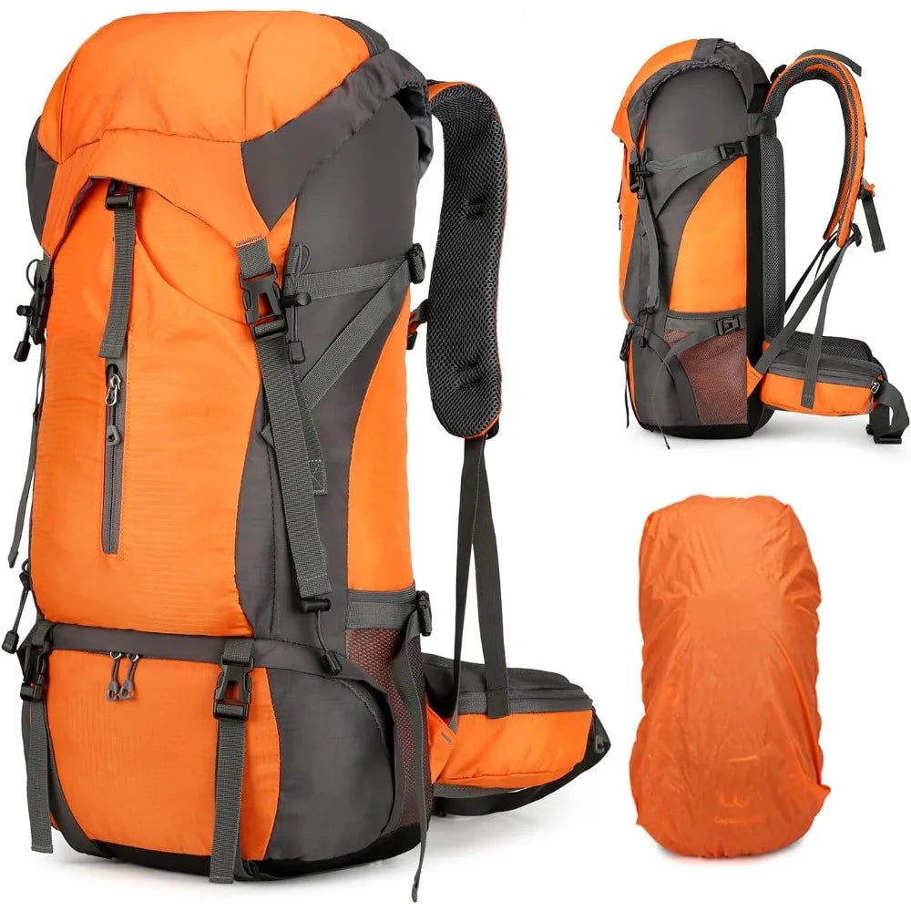 70L  - Waterproof Backpack for Men and Women - Backpacking with Rain Cover