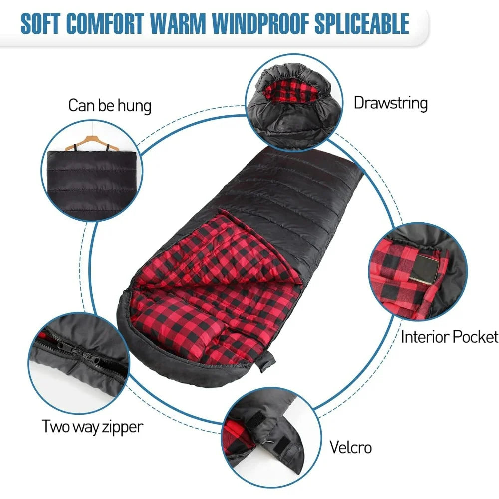 4 Season Big and Tall. Cold Weather Sleeping Bag,