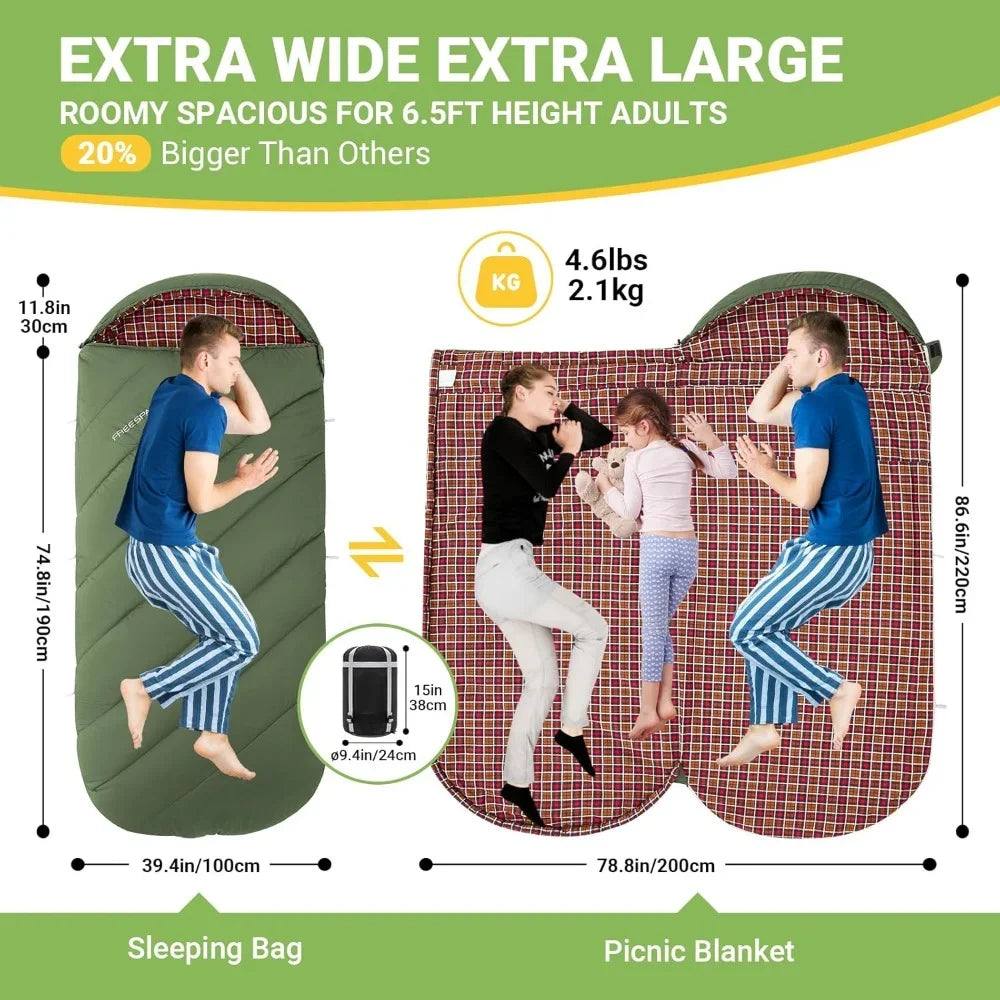 Sleeping Bag for Adults, Bag for Camping Backpacking.