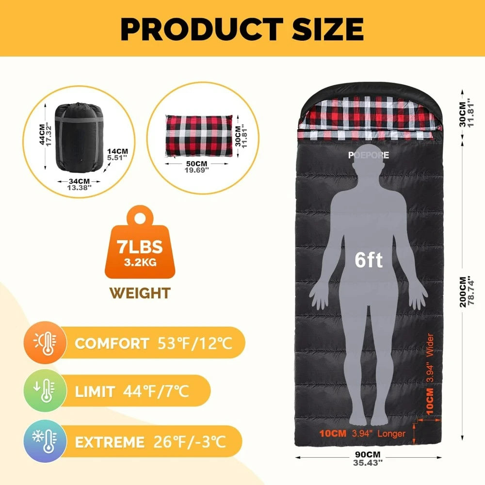 Adults XXL Sleeping Bag 4 Season Big and Tall.