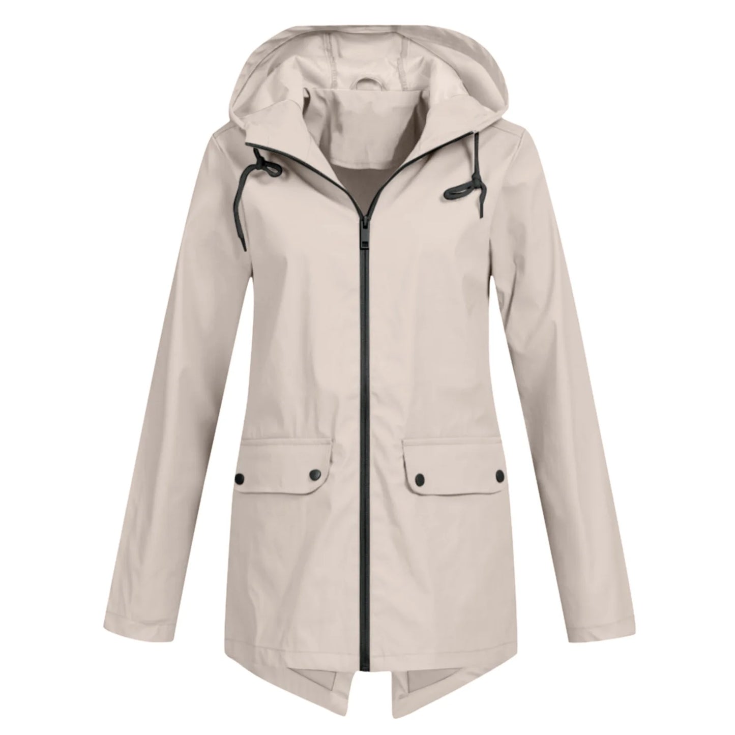 Camping Rain Jacket Women with front zipper