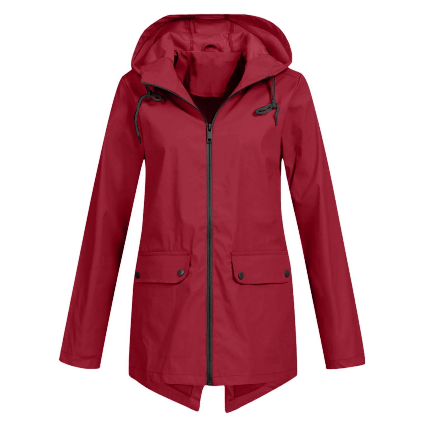 Camping Rain Jacket Women with front zipper