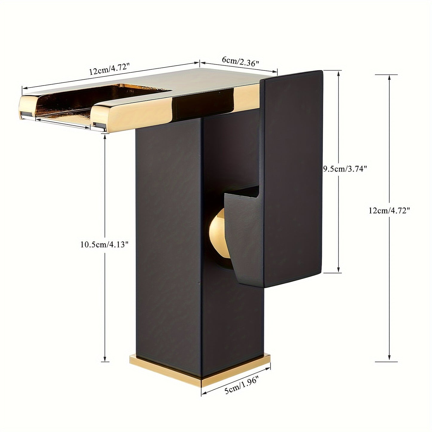 Black Golden LED Bathroom Sink Faucet Waterfall Single Handle Vanity Faucet