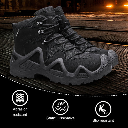 Men Boots, Waterproof, Comfortable, Slip Resistant, And Durable Lace Up Shoes